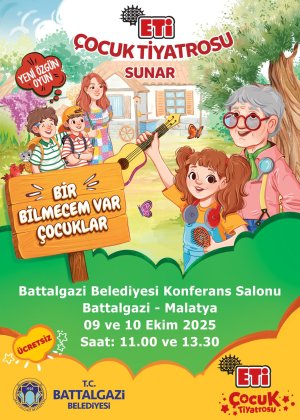 Eti Çocuk Tiyatrosu Battalgazi’de Çocuklarla Buluşacak